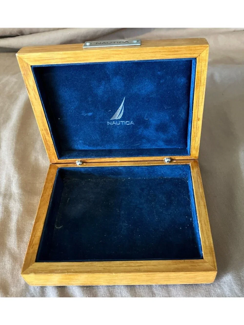 Nautica Wooden Jewelry/Trinket Box Velvet Lined